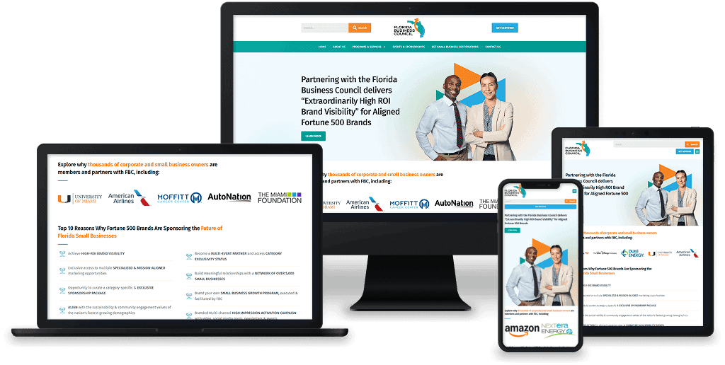 Florida Business Council website, built by our studio